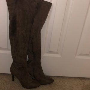 Suede knee high boots